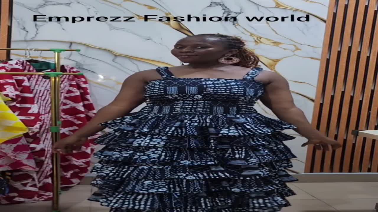 Ruffle Gown Made With High Quality Ankara.